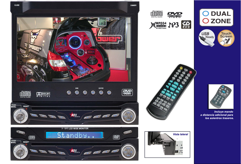 Imagen del producto IN-DASH DVD/DIVX/CD/MP3/TV/TFT