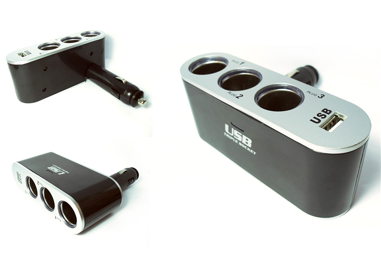 Imagen del producto CARGADOR TOMA MECHERO(12/24V)>1USB+3TOMAS MECHERO