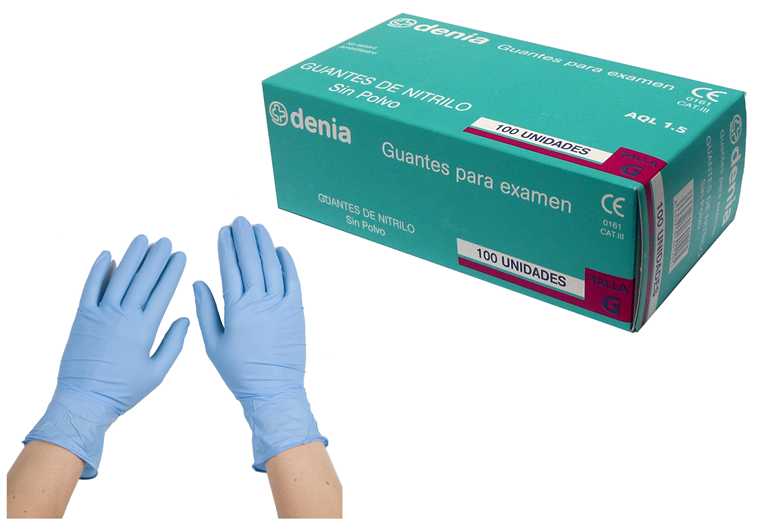 Imagen del producto CAJA 100 GUANTES NITRILO S/POLVO