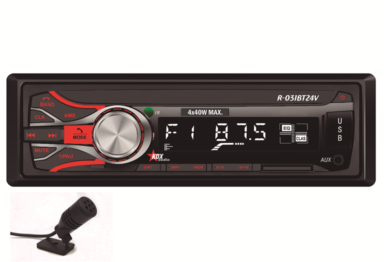 Imagen del producto AUTORADIO FM MP3/WMA 4x40W BLUETOOTH A2DP 24V