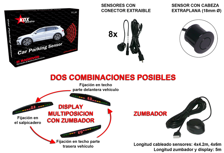 Imagen del producto 4+4 SENSOR ANTERIOR+POSTERIOR PARKING C/DISPLAY M