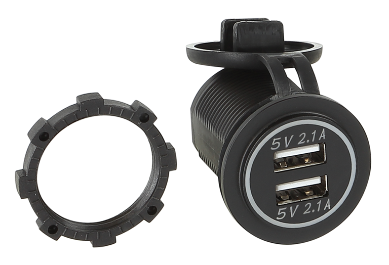 Imagen del producto CARGADOR USB DOBLE PARA EMPOTRAR (12/24V)