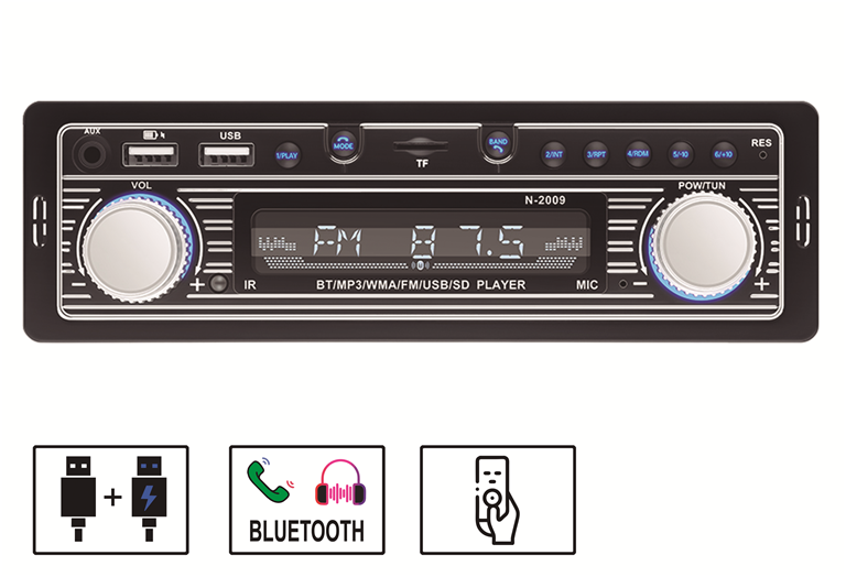 Imagen del producto RETRO RADIO FM/MP3/2xUSB/SD/AUX IN/BT A2DP/4x60W